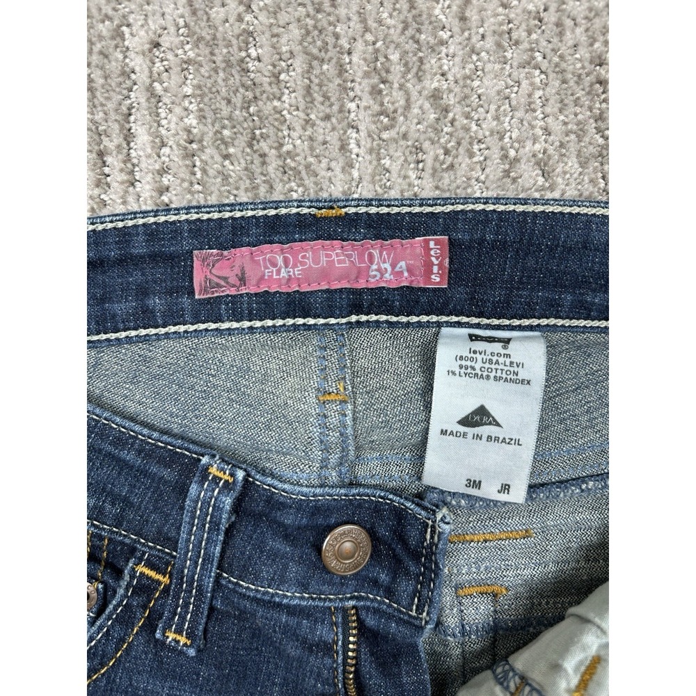 Levi's 524 Women's Too Superlow Flare Blue Jeans - Size 3 Medium (29x31.5) - Picture 5 of 11